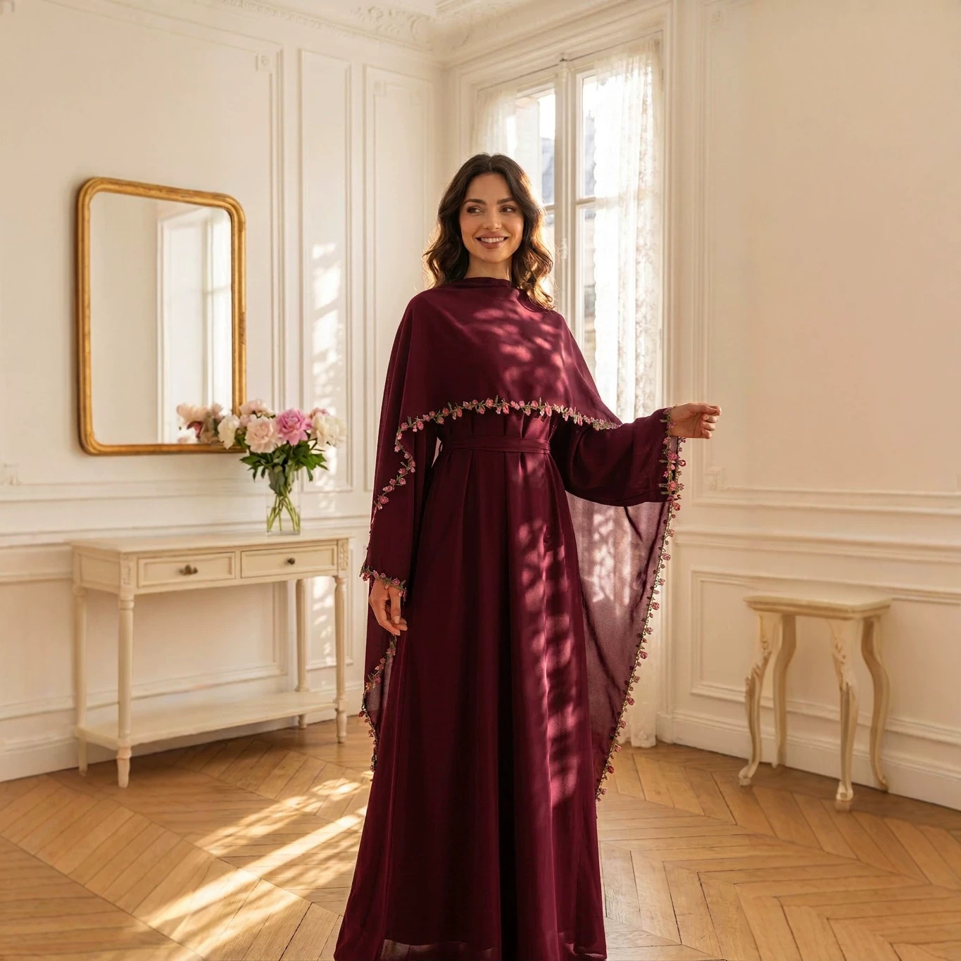Embroidery Kebaya - عبايات أنيقة مطرزة، فساتين حجاب، أطقم