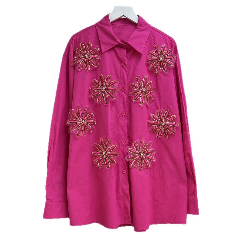 Embroidery Online - بلوزات نسائية بتصميم عتيق وياقة مطوية