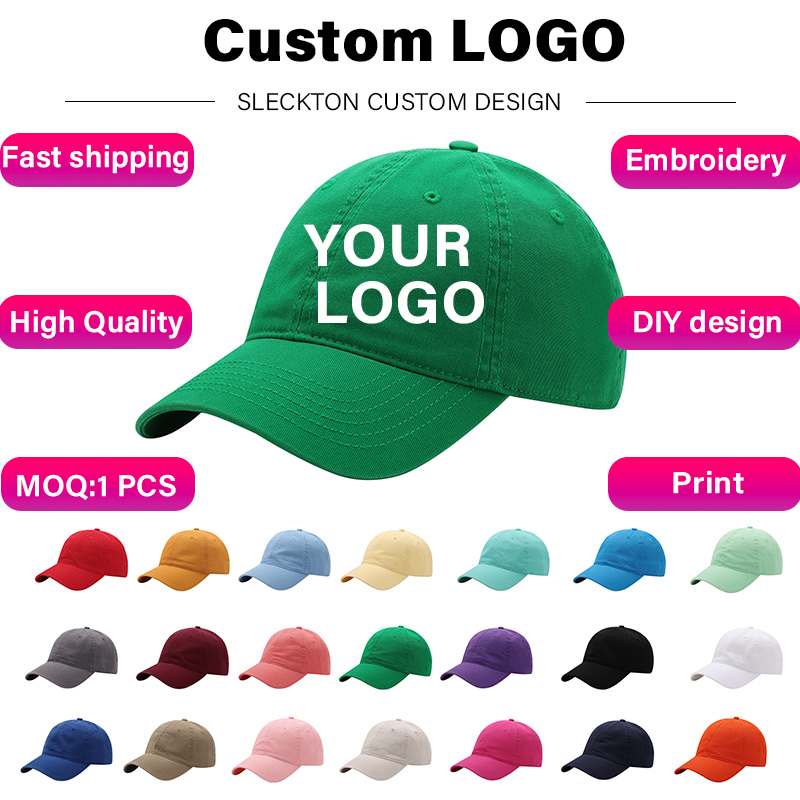 Embroidery Design Logo - SLECKTON قبعة بيسبول مخصصة موضة إلكتروني