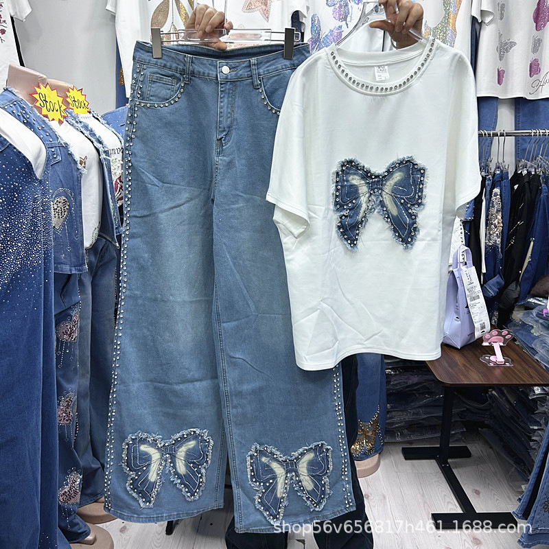Embroidery Cotton Shirt - جديد الربيع الصيف فضفاض المرأة قطعتين