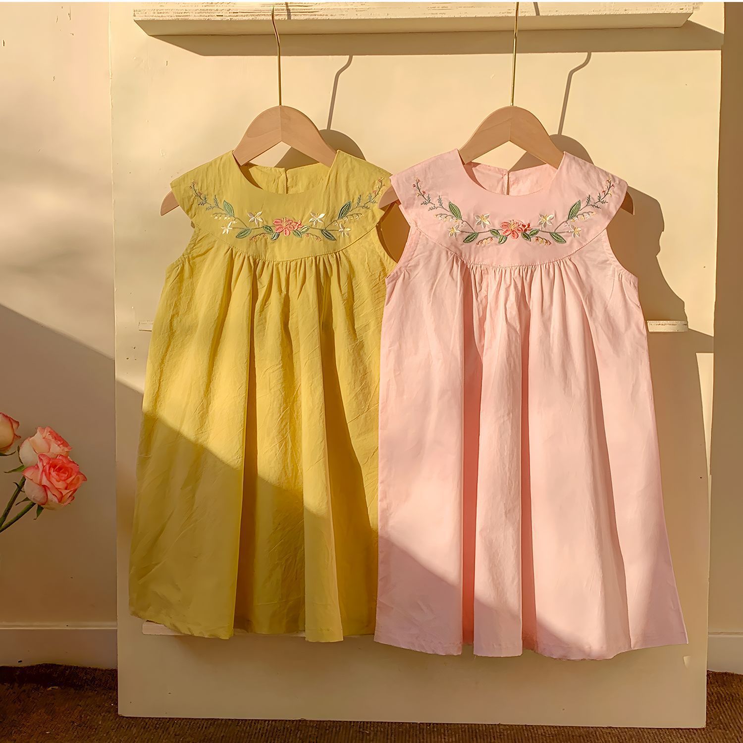 Embroidery Yellow Dress - فساتين صيفية جديدة للفتيات على الطراز