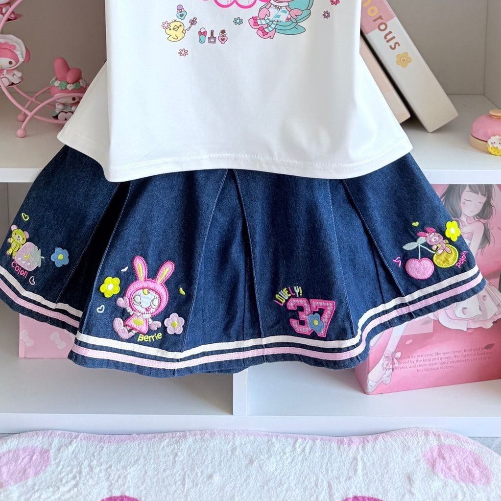 اليابانية الحلو تنورة مجموعات  - مراجعة Embroidery Cotton Shirt وسعره