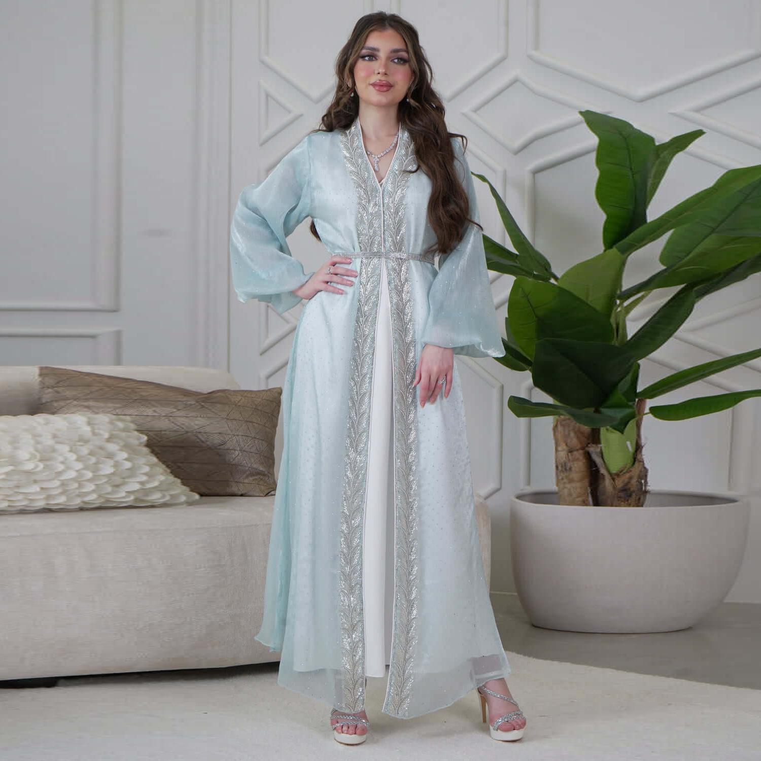عيد مبارك جلابة كيمونو سترة دب - مراجعة Embroidery Kebaya وسعره