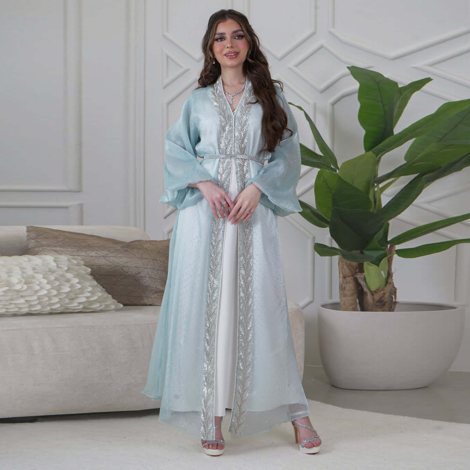 عيد مبارك جلابة كيمونو سترة دب - مراجعة Embroidery Kebaya وسعره