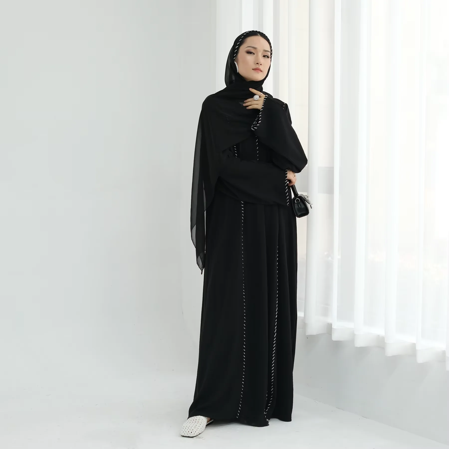 دبي عباية فاخرة كيمونو كارديجا - مراجعة Embroidery Kebaya وسعره