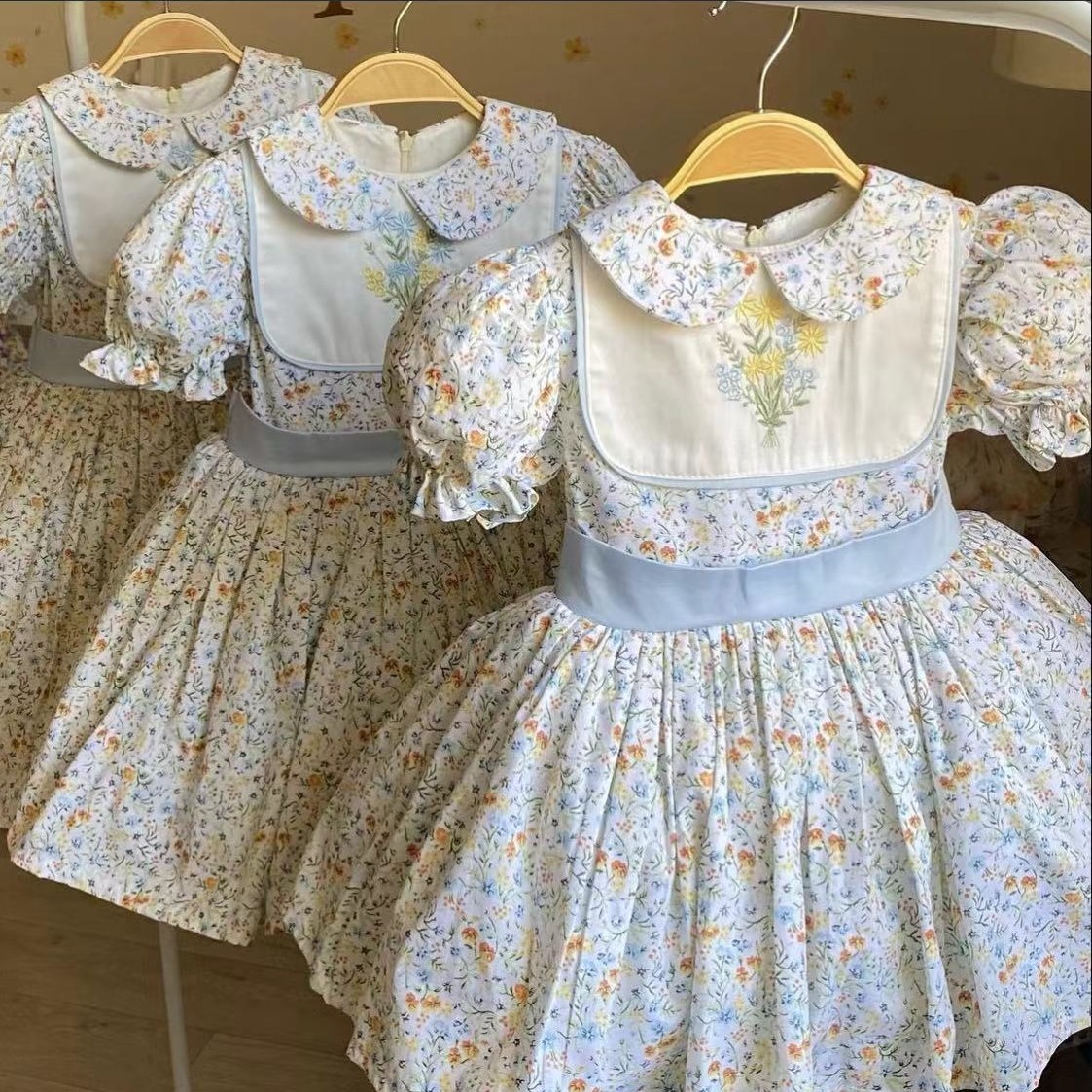 0-12Y طفلة الصيف زهرة التطريز  - مراجعة Embroidery Yellow Dress وسعره