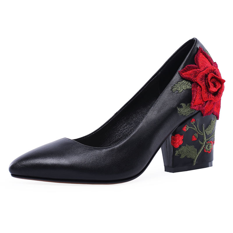 حذاء نسائي أنيق بكعب 7.5 سم مز - مراجعة Embroidery Rose وسعره