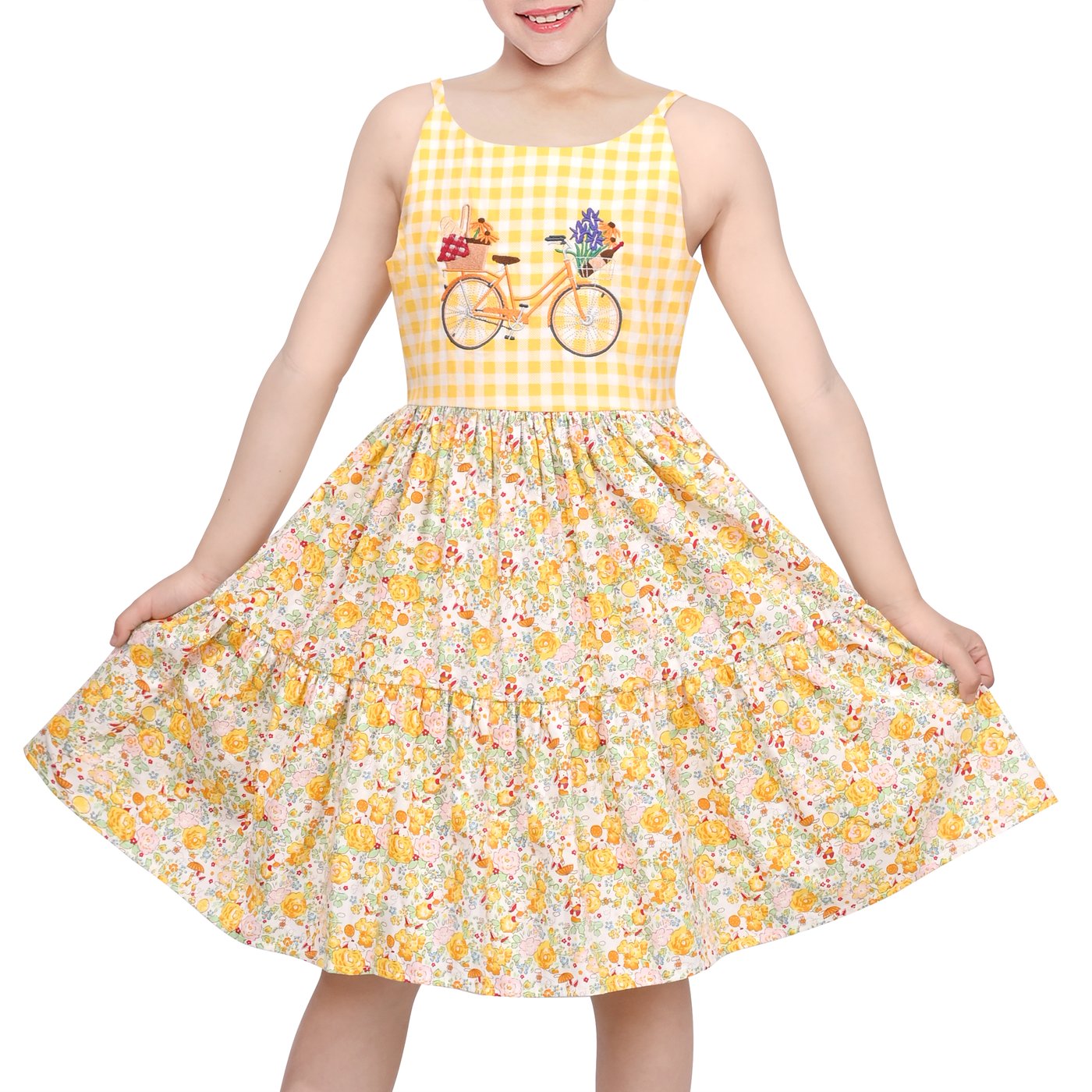 فستان للفتيات باللون الأصفر مع - مراجعة Embroidery Yellow Dress وسعره