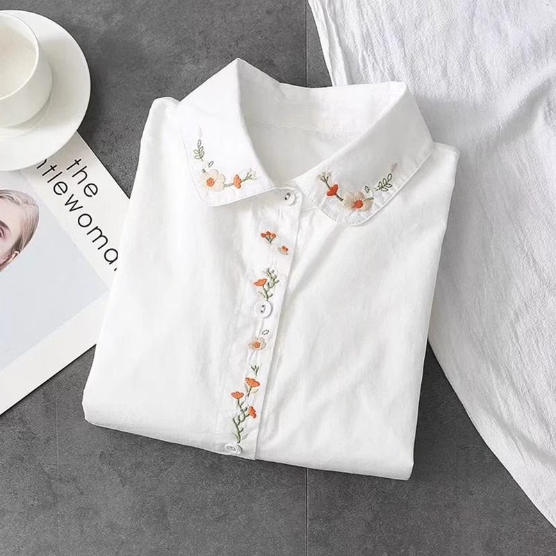 جديد القطن الخالص قمصان بيضاء  - مراجعة Embroidery Online وسعره