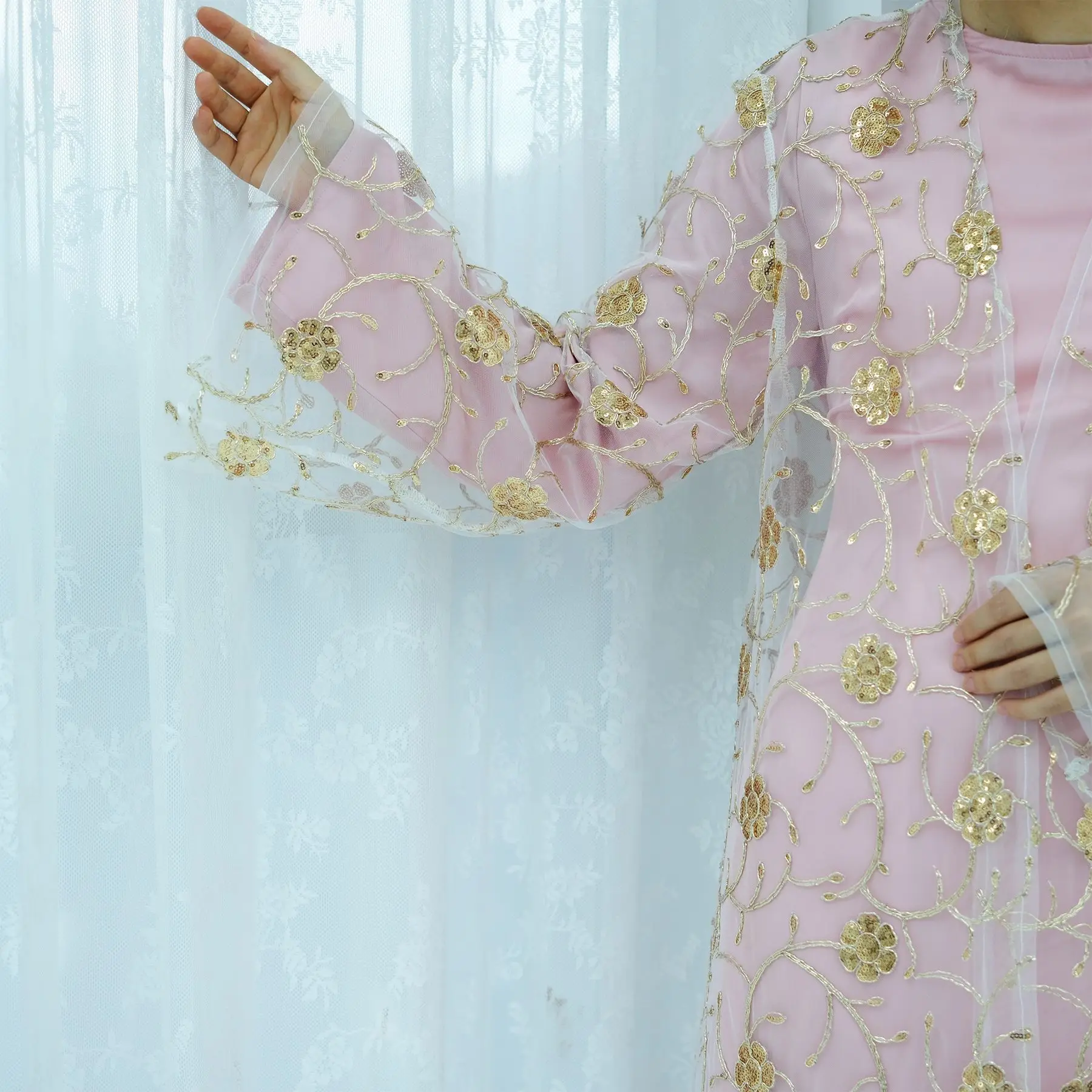 عباءة كيمونو شبكية إسلامية مزي - مراجعة Embroidery Kebaya وسعره