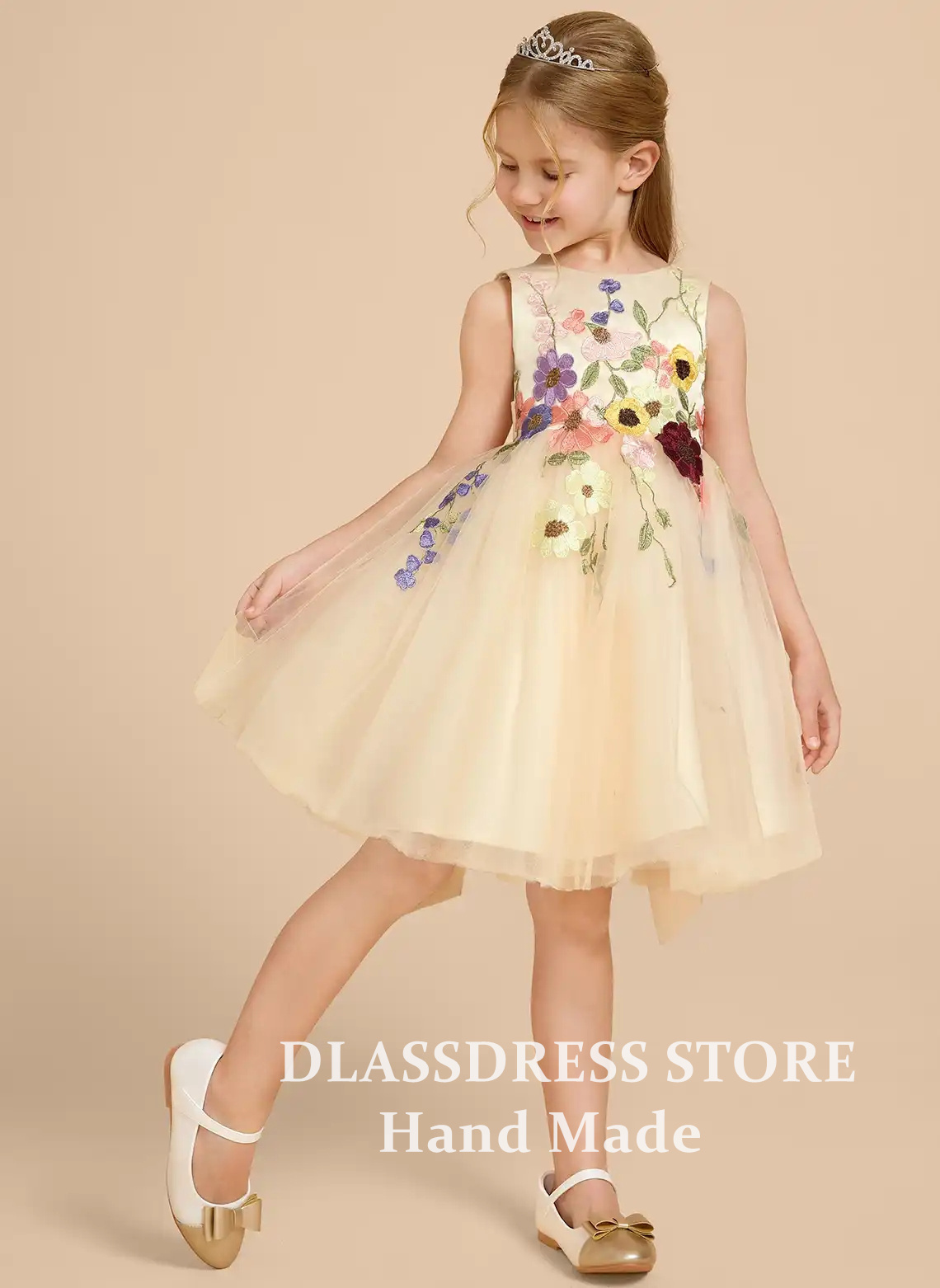 فساتين فتيات الزهور المصنوعة م - مراجعة Embroidery Yellow Dress وسعره