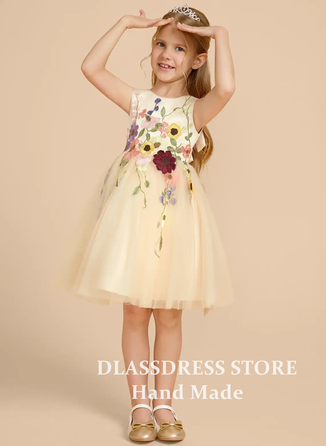 فساتين فتيات الزهور المصنوعة م - مراجعة Embroidery Yellow Dress وسعره