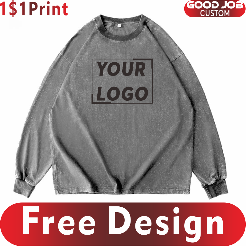 مخصص تي شيرت خمر قمصان طويلة ا - مراجعة Embroidery Design Logo وسعره